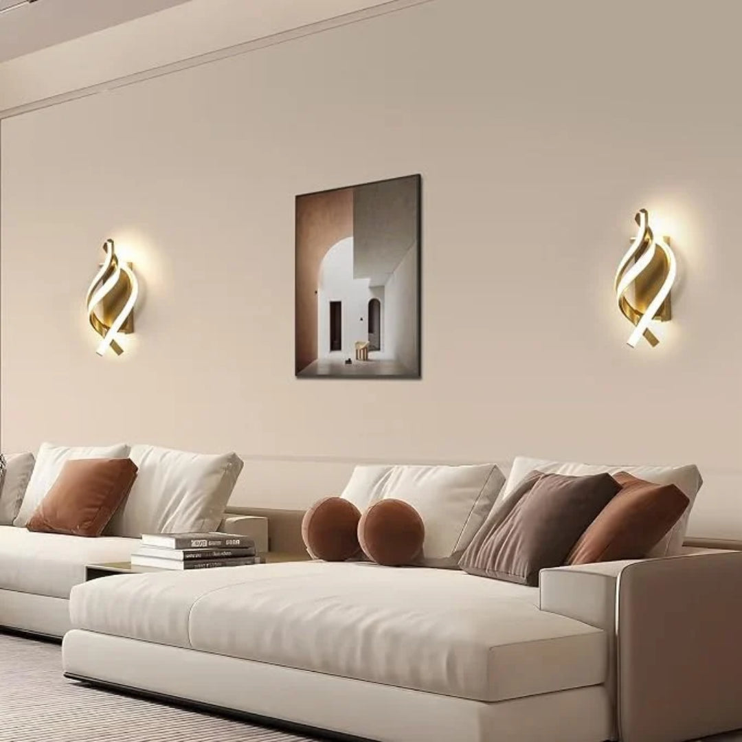 Strålande Modern Spiralvägglampa